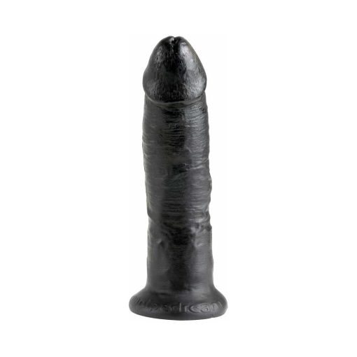 King Cock 9 In. Cock Realistic Dildo With Suction Cup Black - Image 2