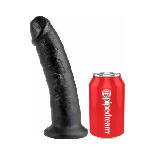 King Cock 9 In. Cock Realistic Dildo With Suction Cup Black - Image 5