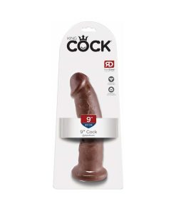 King Cock 9 In. Cock Realistic Dildo With Suction Cup Brown
