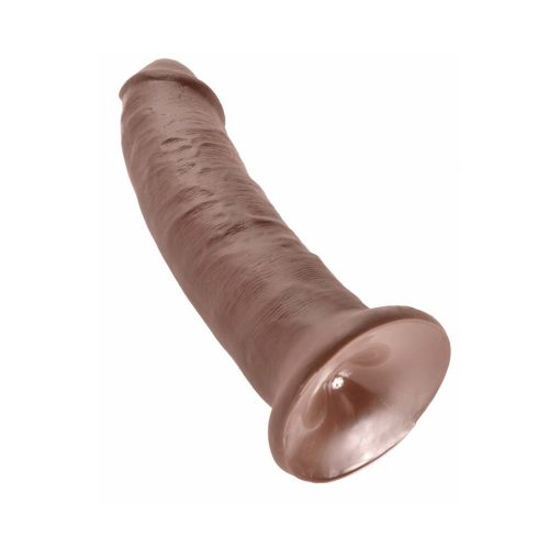 King Cock 9 In. Cock Realistic Dildo With Suction Cup Brown - Image 4