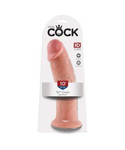 King Cock 10 In. Cock Realistic Dildo With Suction Cup Beige