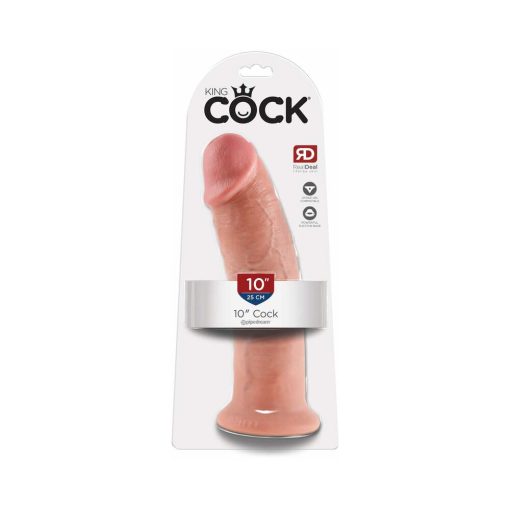 King Cock 10 In. Cock Realistic Dildo With Suction Cup Beige