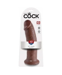 King Cock 10 In. Cock Realistic Dildo With Suction Cup Brown