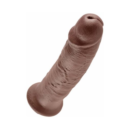 King Cock 10 In. Cock Realistic Dildo With Suction Cup Brown - Image 3