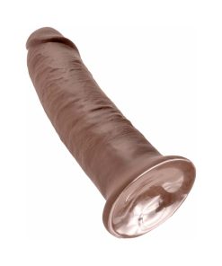 King Cock 10 In. Cock Realistic Dildo With Suction Cup Brown