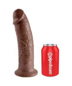 King Cock 10 In. Cock Realistic Dildo With Suction Cup Brown