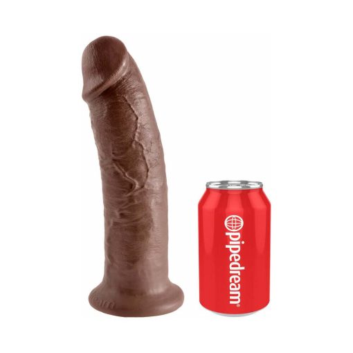 King Cock 10 In. Cock Realistic Dildo With Suction Cup Brown - Image 5