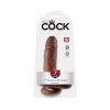 King Cock 7 In. Cock With Balls Realistic Suction Cup Dildo Brown
