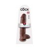 King Cock 11 In. Cock With Balls Realistic Suction Cup Dildo Brown
