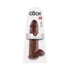 King Cock 12 In. Cock With Balls Realistic Suction Cup Dildo Brown