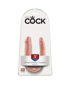 King Cock Double Trouble Small 5 In. Realistic Dual-Ended Dildo Beige