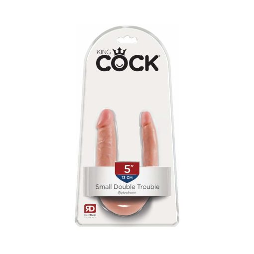 King Cock Double Trouble Small 5 In. Realistic Dual-Ended Dildo Beige