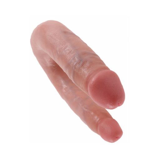 King Cock Double Trouble Small 5 In. Realistic Dual-Ended Dildo Beige - Image 2
