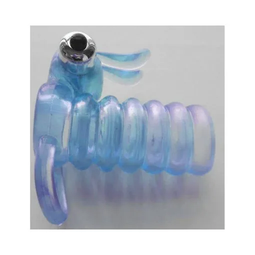 Wet Dreams Plump Bunny Vibrating Penis Sleeve with Bunny Stimulator – Blue - Image 3