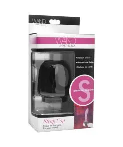 wand essentials silicone strap cap black wand harness attachment with three dildo openings