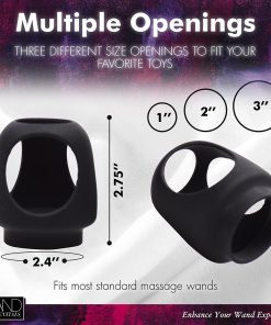 Wand Essentials Silicone Strap Cap Wand Harness For Dildos Black