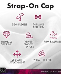 Wand Essentials Silicone Strap Cap Wand Harness For Dildos Black
