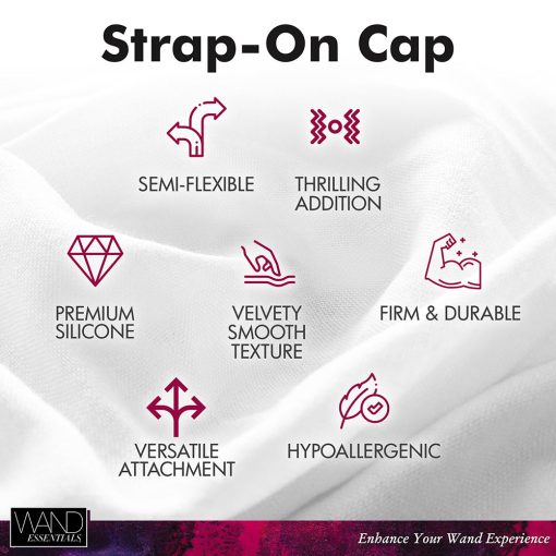Wand Essentials Silicone Strap Cap Wand Harness For Dildos Black - Image 11