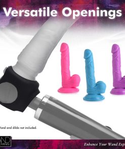 Wand Essentials Silicone Strap Cap Wand Harness For Dildos Black