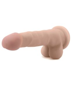 Au Naturel 7 In. Sam Posable Dual Density Dildo With Balls Beige