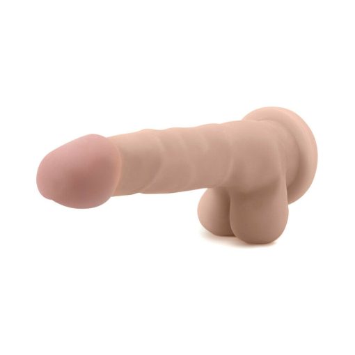 Au Naturel 7 In. Sam Posable Dual Density Dildo With Balls Beige - Image 4