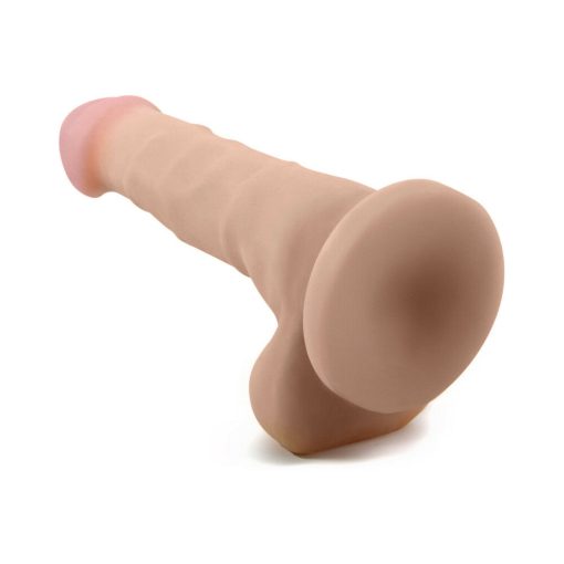 Au Naturel 7 In. Sam Posable Dual Density Dildo With Balls Beige - Image 5