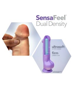 Au Naturel 7 In. Sam Posable Dual Density Dildo With Balls Beige