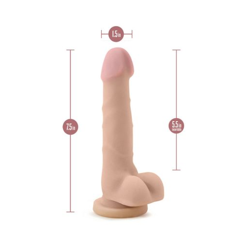 Au Naturel 7 In. Sam Posable Dual Density Dildo With Balls Beige - Image 8