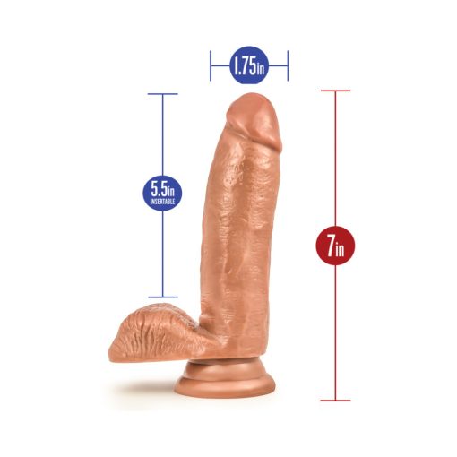 Coverboy Manny The Fireman Realistic 7 In. Dildo With Balls Tan - Image 6
