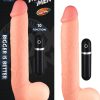Maxx Men Vibrating 11In. Real Skin Straight Dong With Balls & Suction Cup (Ivory)
