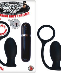 Mack Tuff Vibrating Butt Thriller Silicone Multispeed Cock Ring And Anal Plug (Black)