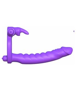 Fantasy C-Ringz Double Penetrator Vibrating Rabbit Dual Entry Cockring Purple