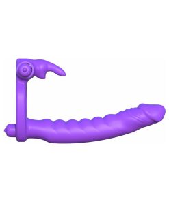 Fantasy C-Ringz Double Penetrator Vibrating Rabbit Dual Entry Cockring Purple
