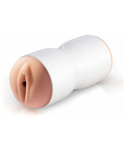 Pdx Tight Grip Pussy & Mouth Dual Density Squeezable Masturbator Beige/White