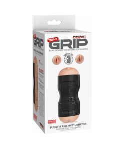 Pdx Tight Grip Pussy & Ass Dual Density Squeezable Masturbator Beige/Black