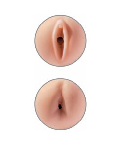 Pdx Tight Grip Pussy & Ass Dual Density Squeezable Masturbator Beige/Black