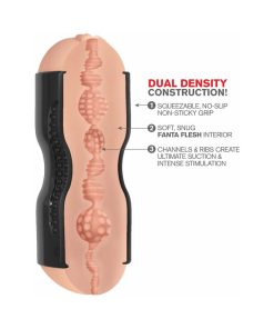 Pdx Tight Grip Pussy & Ass Dual Density Squeezable Masturbator Beige/Black