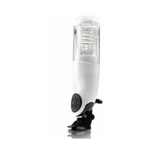 Pdx Mega-Bator Pussy Rotating Thrusting Stroker With Suction Cup Clear/White - Image 2