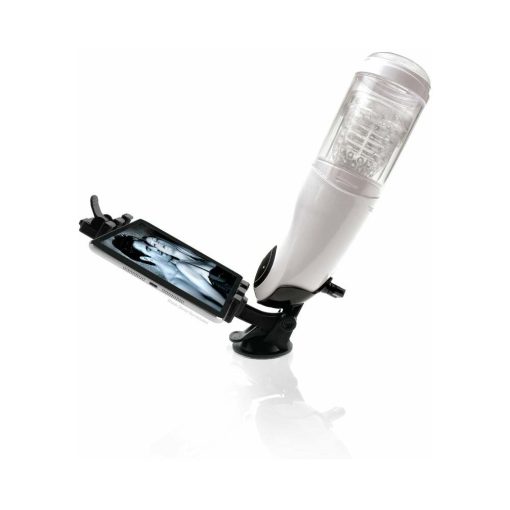 Pdx Mega-Bator Pussy Rotating Thrusting Stroker With Suction Cup Clear/White - Image 3