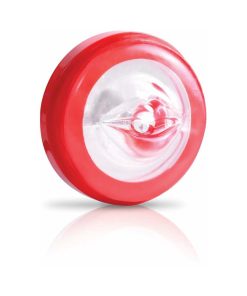 Pdx Mega-Bator Mouth Rechargeable Rotating Thrusting Stroker With Hands-Free Suction Cup Clear/Red