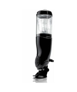 Pdx Mega-Bator Ass Rechargeable Rotating Thrusting Stroker With Hands-Free Suction Cup Clear/Black