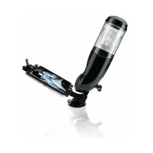 Pdx Mega-Bator Ass Rechargeable Rotating Thrusting Stroker With Hands-Free Suction Cup Clear/Black - Image 3