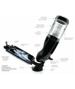 Pdx Mega-Bator Ass Rechargeable Rotating Thrusting Stroker With Hands-Free Suction Cup Clear/Black
