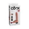 King Cock 8 In. Squirting Cock With Balls Realistic Dildo Beige