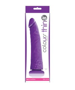 Colours Pleasures Thin 8 In. Dildo Purple