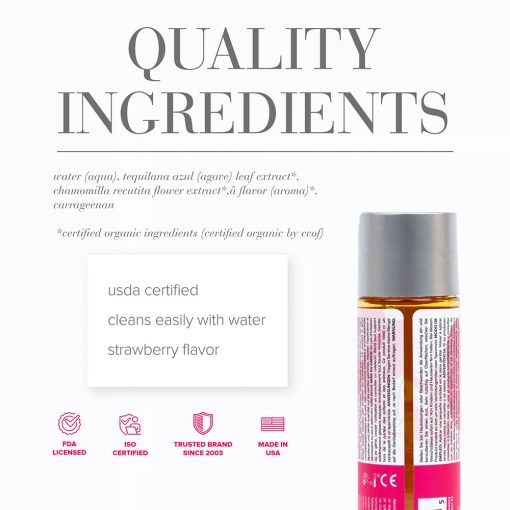 Jo Naturalove Organic Strawberry Fields Flavored Water-Based Lubricant 4 Oz. - Image 2