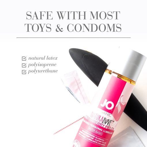 Jo Naturalove Organic Strawberry Fields Flavored Water-Based Lubricant 4 Oz. - Image 3