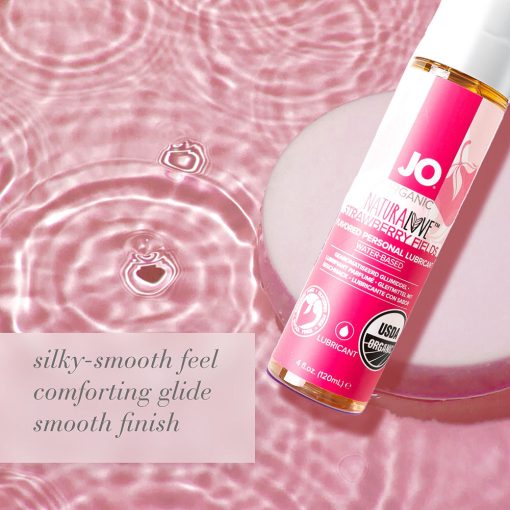 Jo Naturalove Organic Strawberry Fields Flavored Water-Based Lubricant 4 Oz. - Image 4