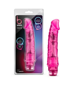 B Yours Vibe 6 Realistic 9.25 In. Vibrating Dildo Pink