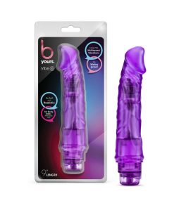 B Yours Vibe 6 Realistic 9.25 In. Vibrating Dildo Purple